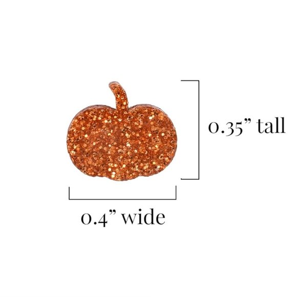 ๐ Handmade resin glitter Thanksgiving pumpkin stud earrings 1/2in - Picture 3 of 7